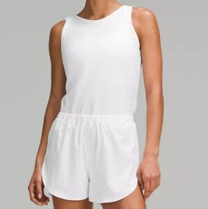 Lululemon Open Back Running Romper 3" Lightweight NWT White Size 8